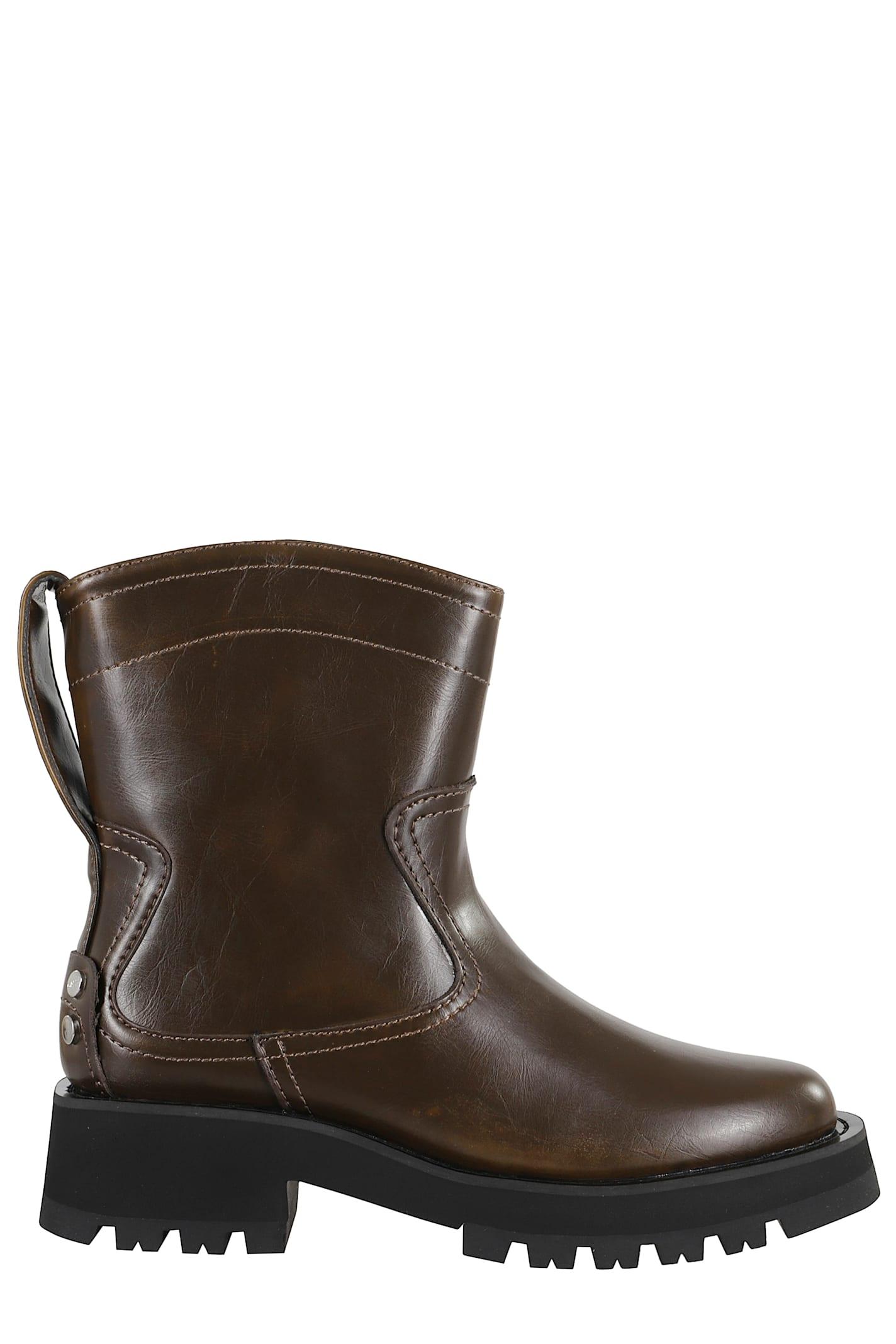 ganni studs low boot crinkle