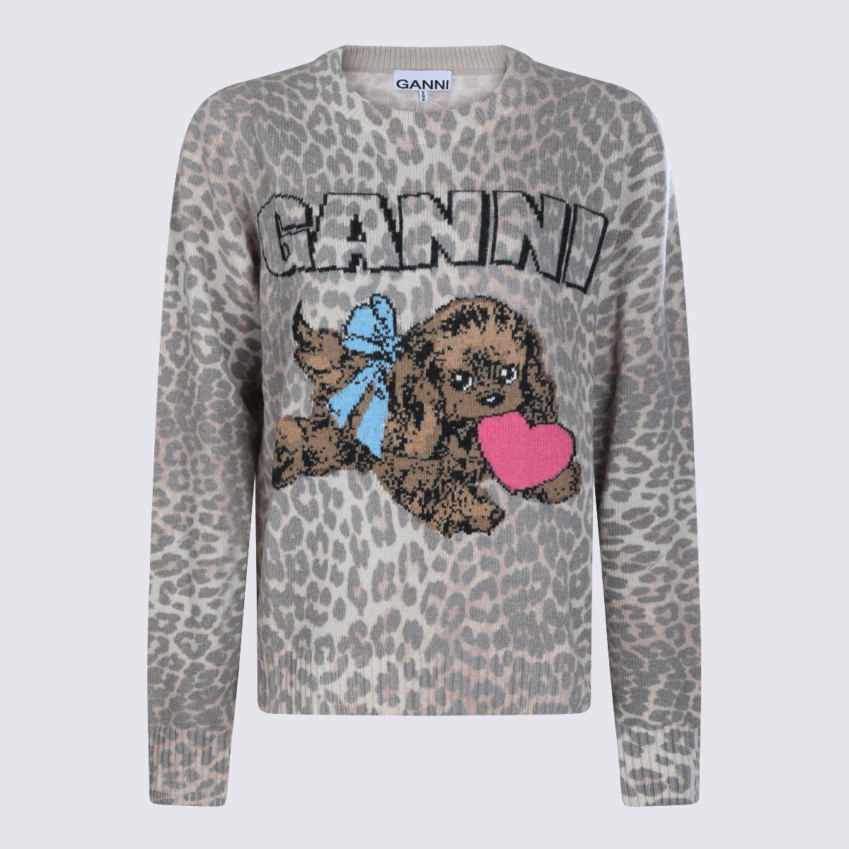 ganni sweaters brown _wo recycled wo pa - women