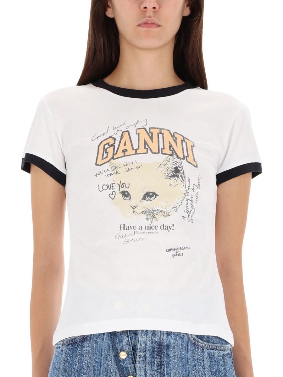 ganni t-shirt kitty