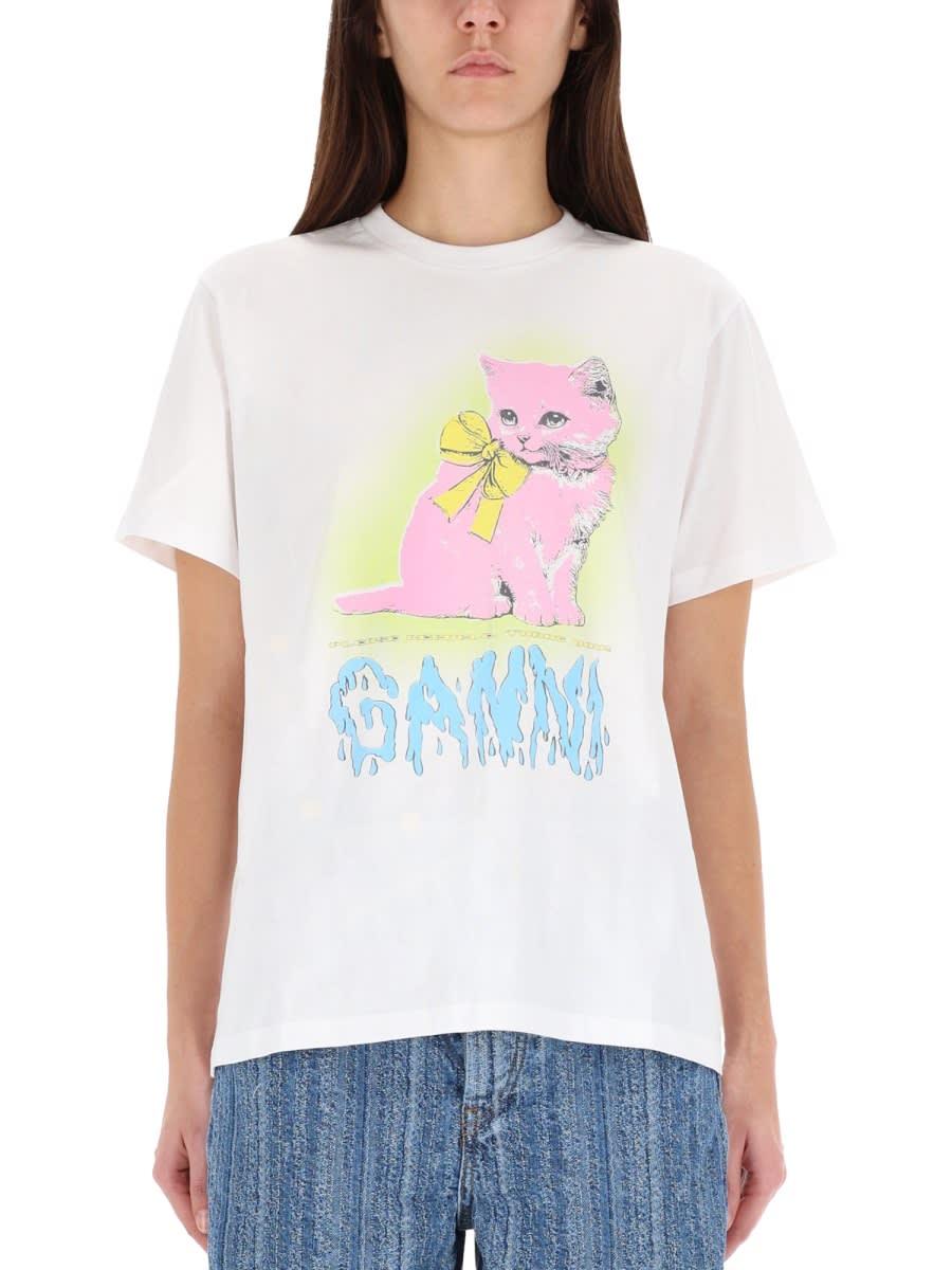 ganni t-shirt kitty