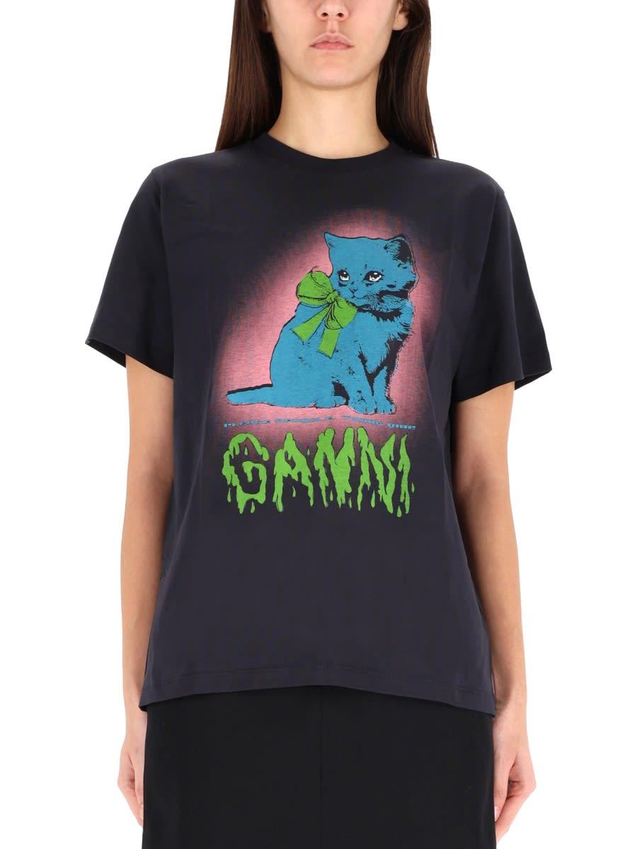 ganni t-shirt kitty