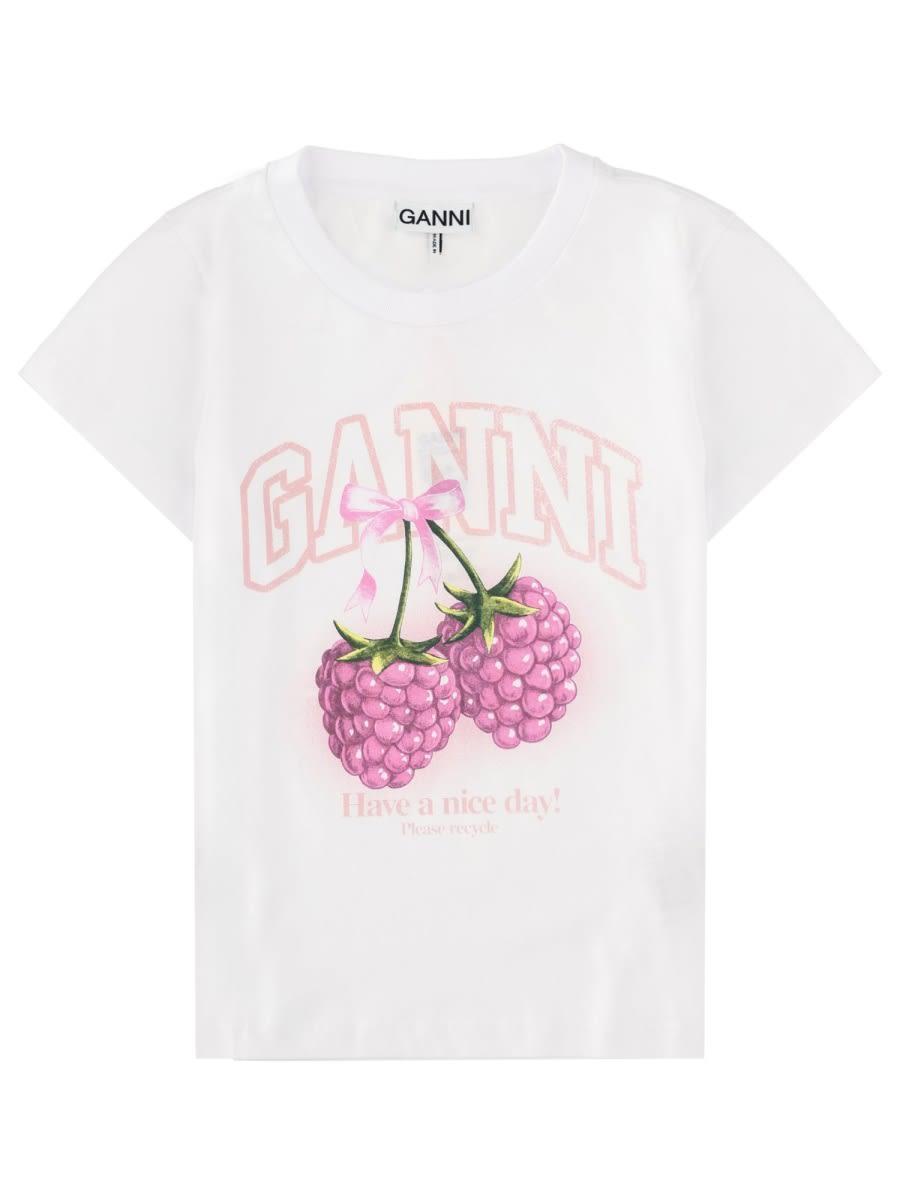 ganni t-shirt raspberry