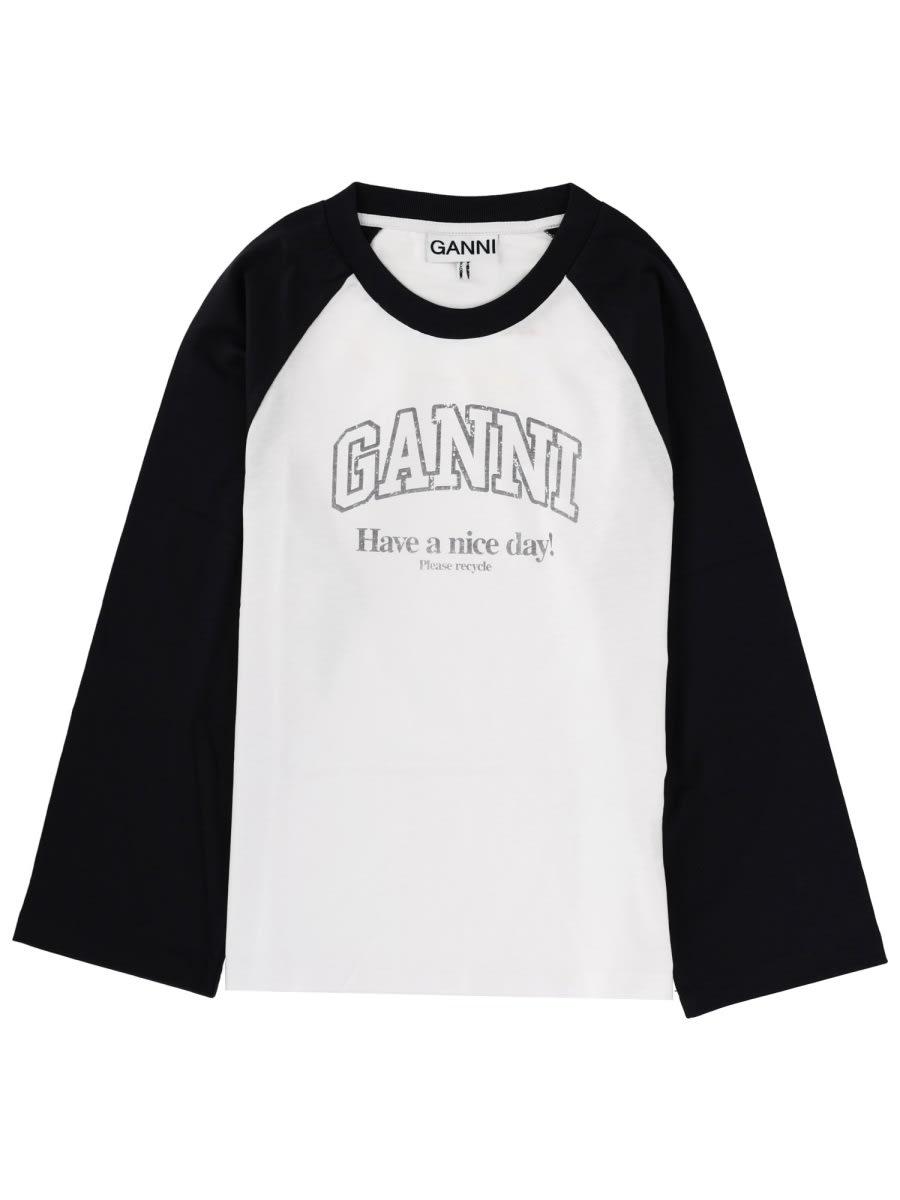 ganni t-shirt with logo