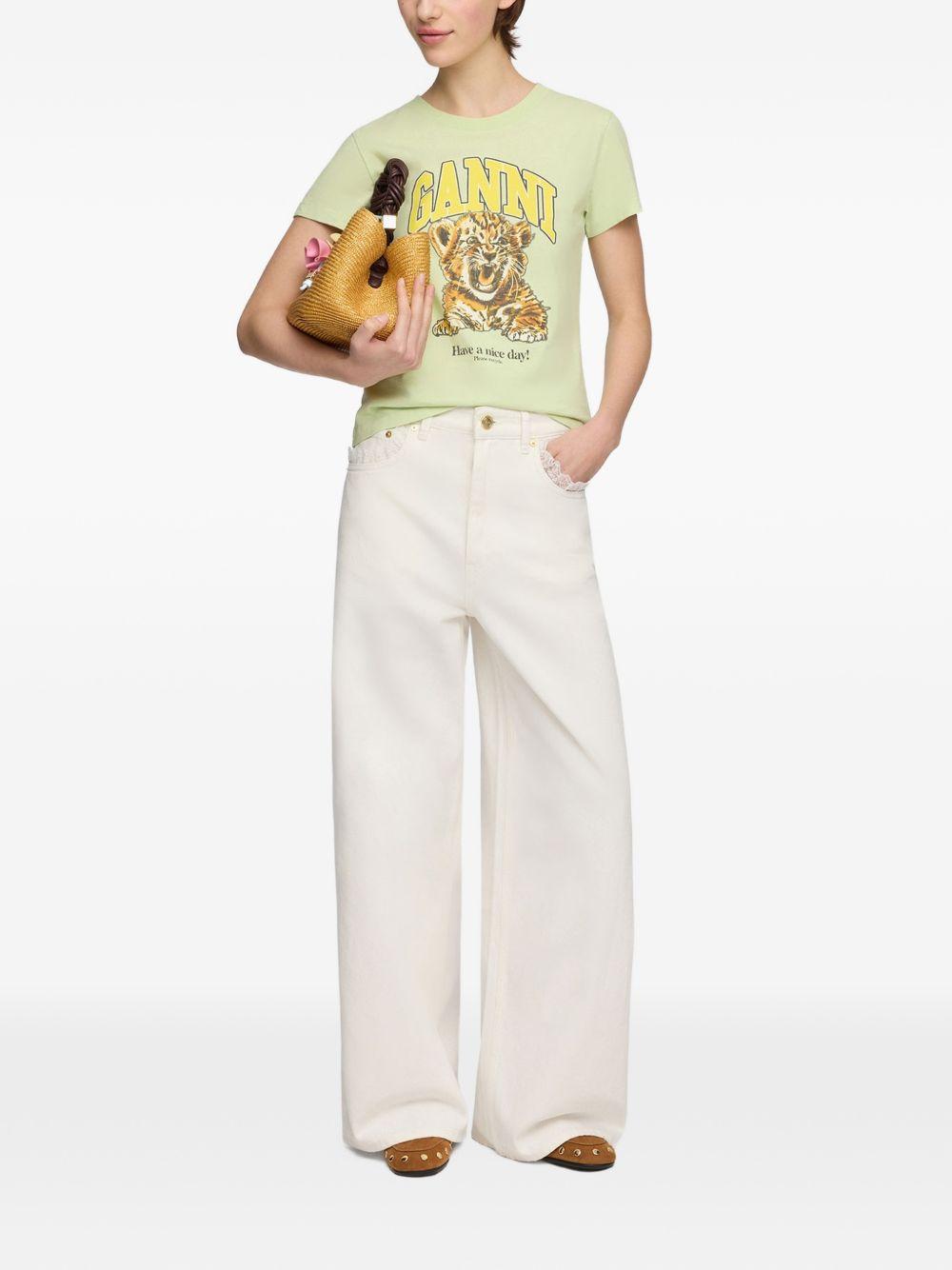 ganni t-shirts and polos green - women
