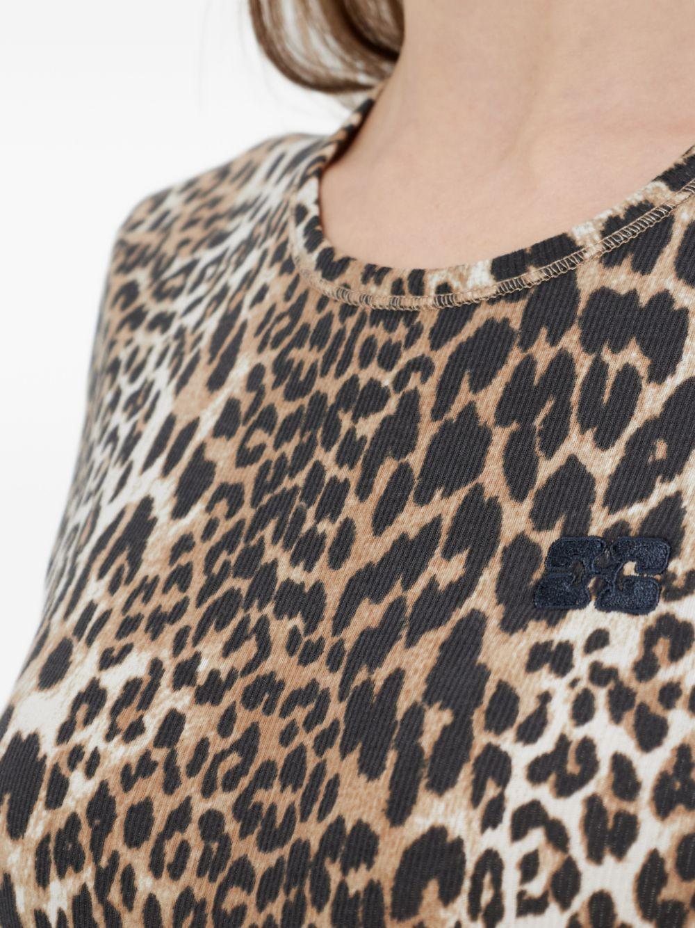 ganni t-shirts and polos leopardato - women
