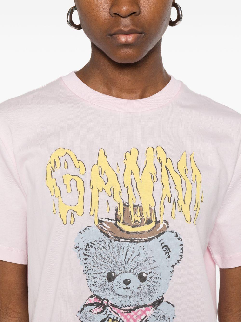 ganni t-shirts and polos pink organic cotton - women