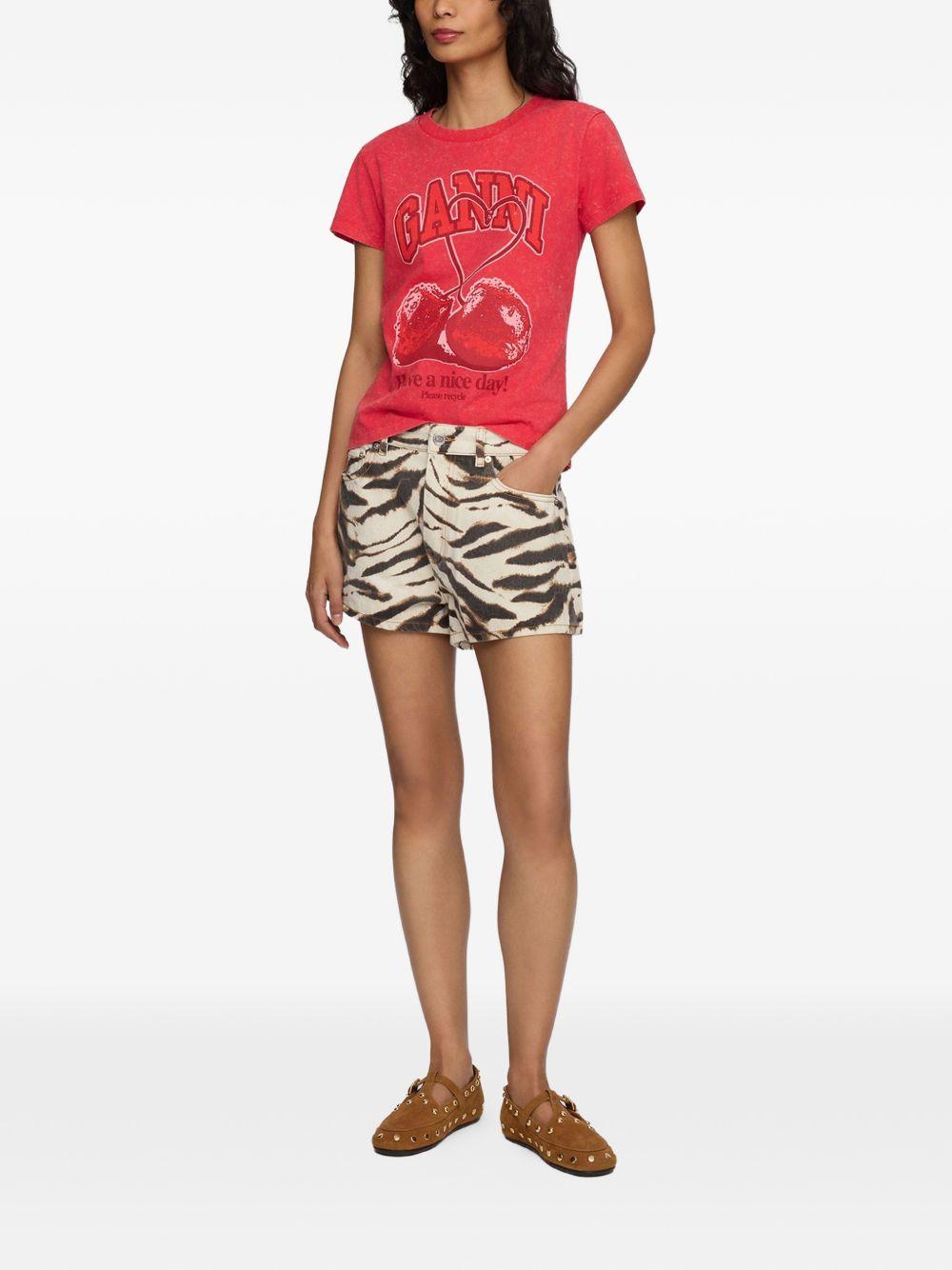 ganni t-shirts and polos red - women