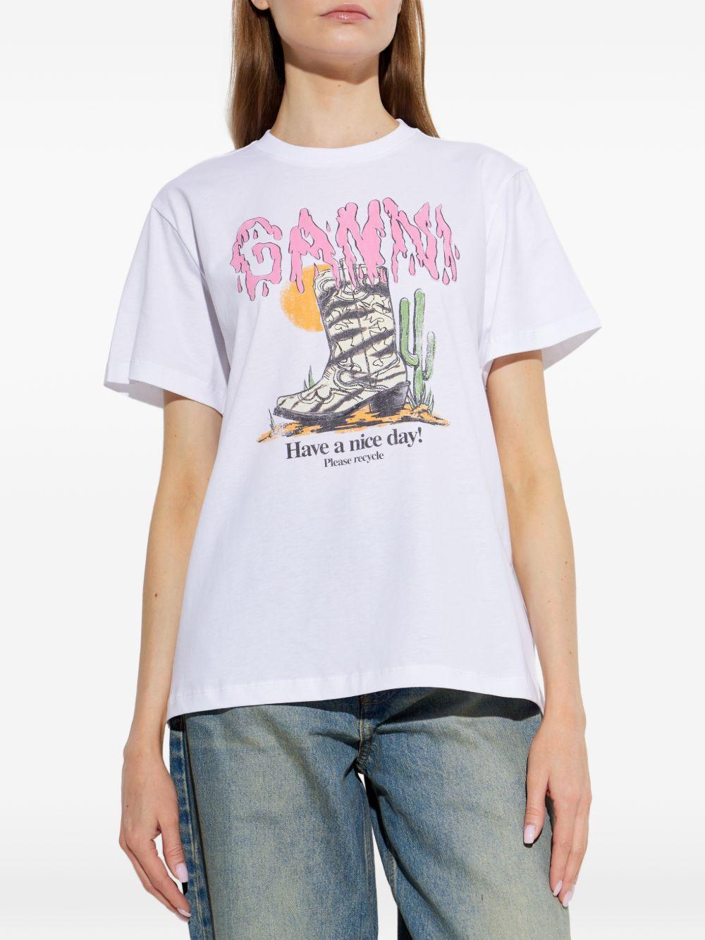 ganni t-shirts and polos white - women