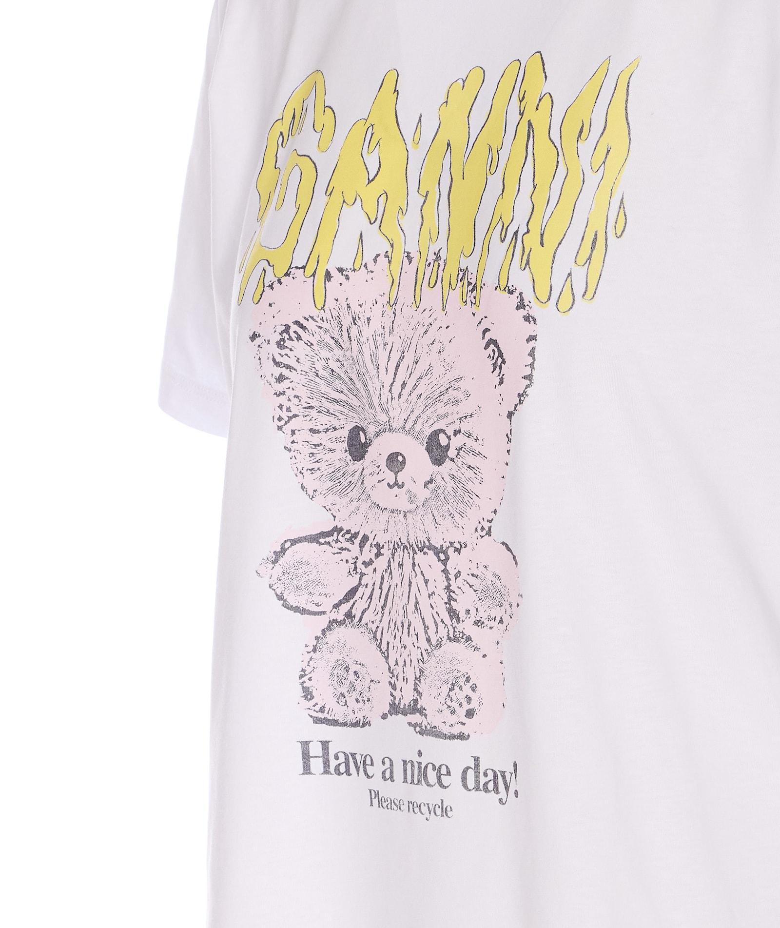ganni teddy print relaxed t-shirt