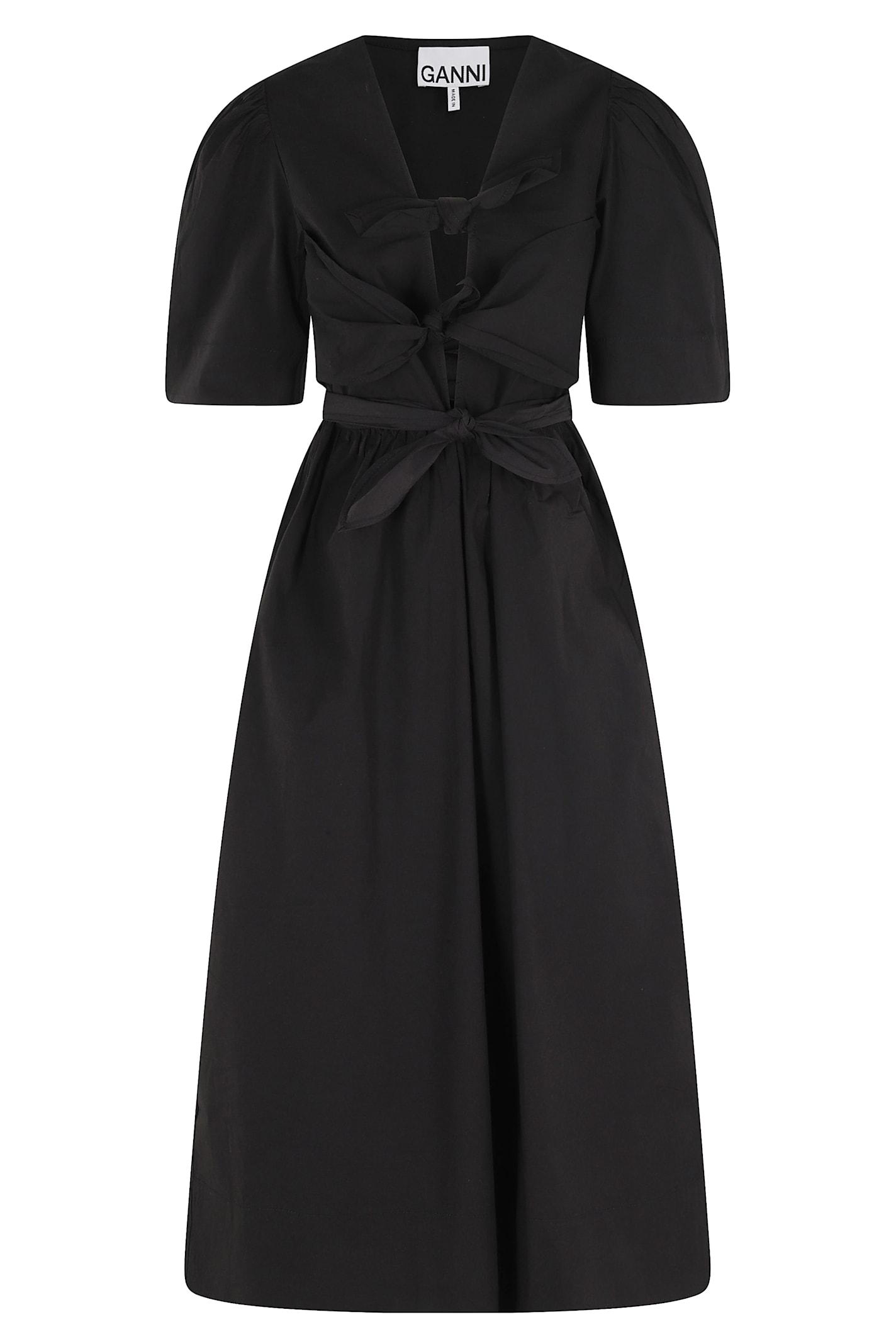 ganni tie strap mini dress