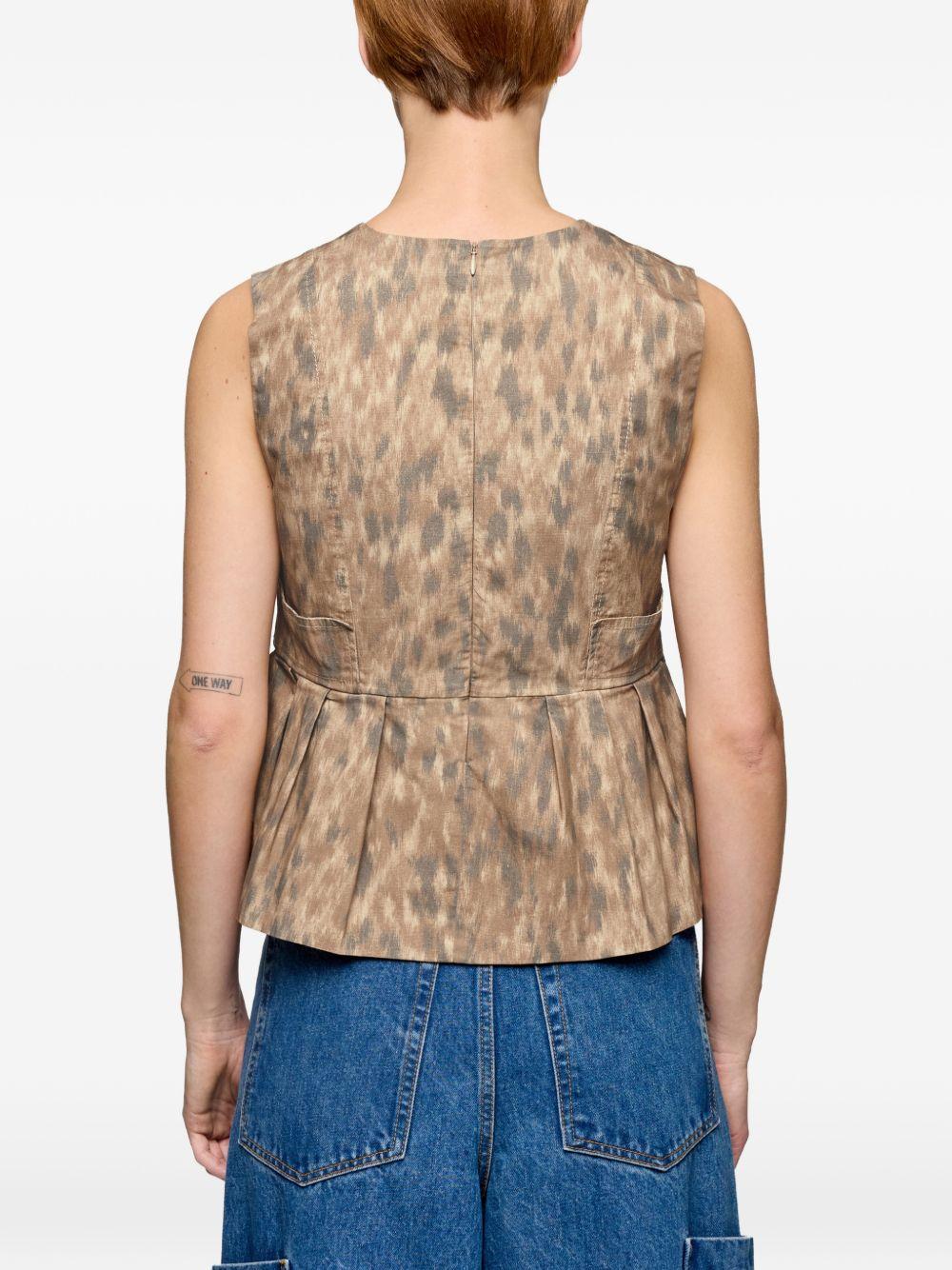 ganni top beige elastane - women