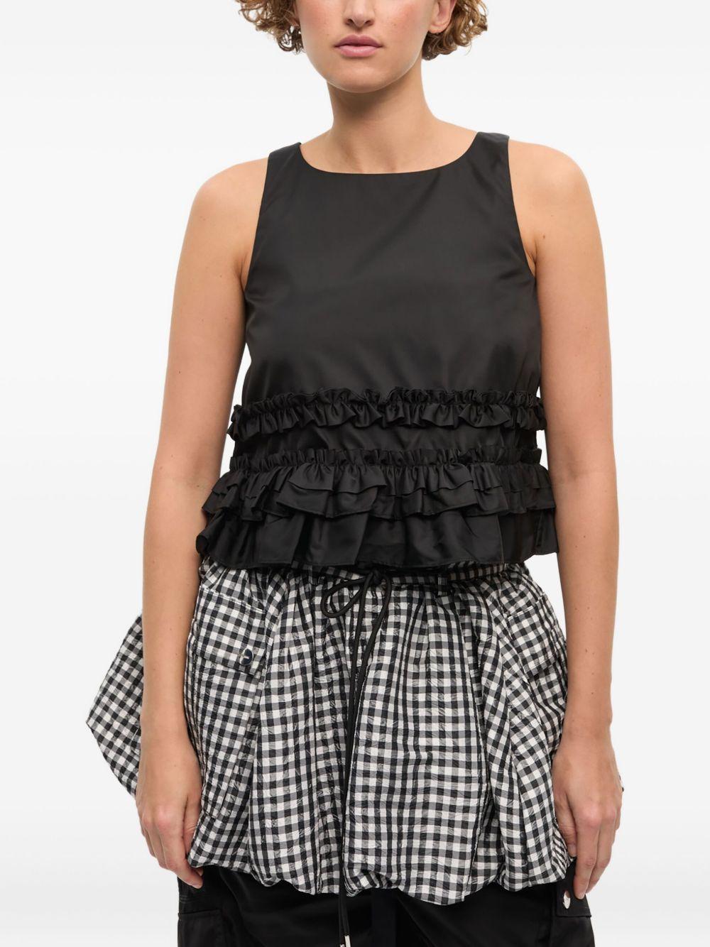 ganni top black cotton - women