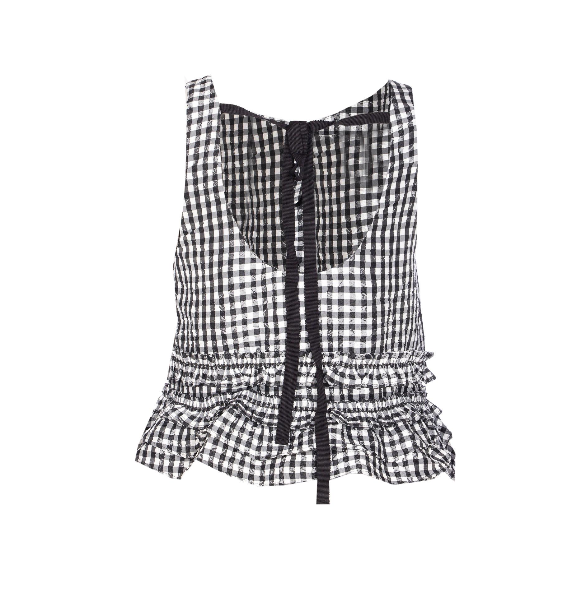 ganni top black recycled polyester - women