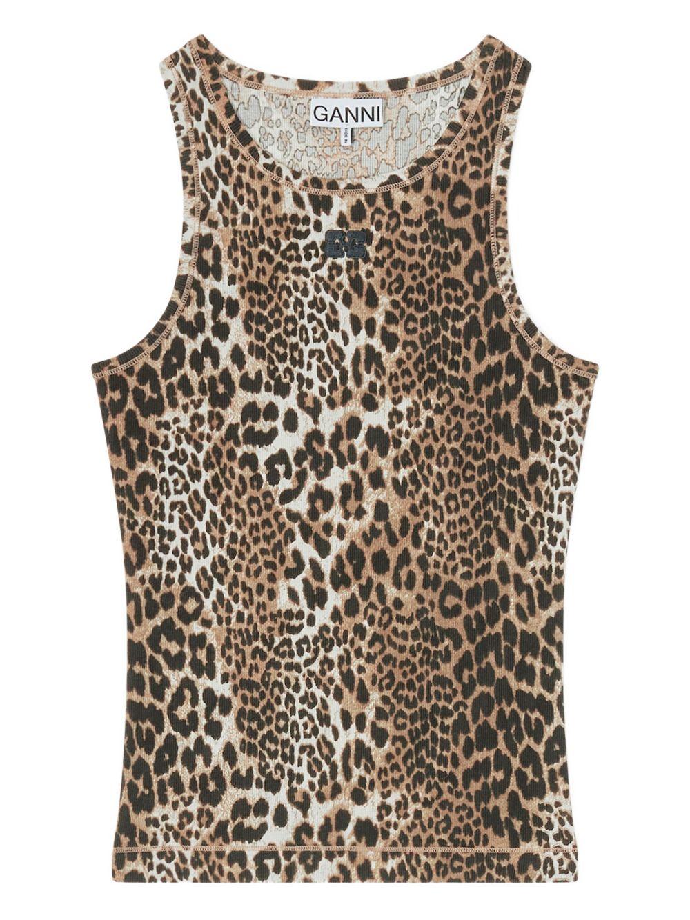 ganni top brown - women