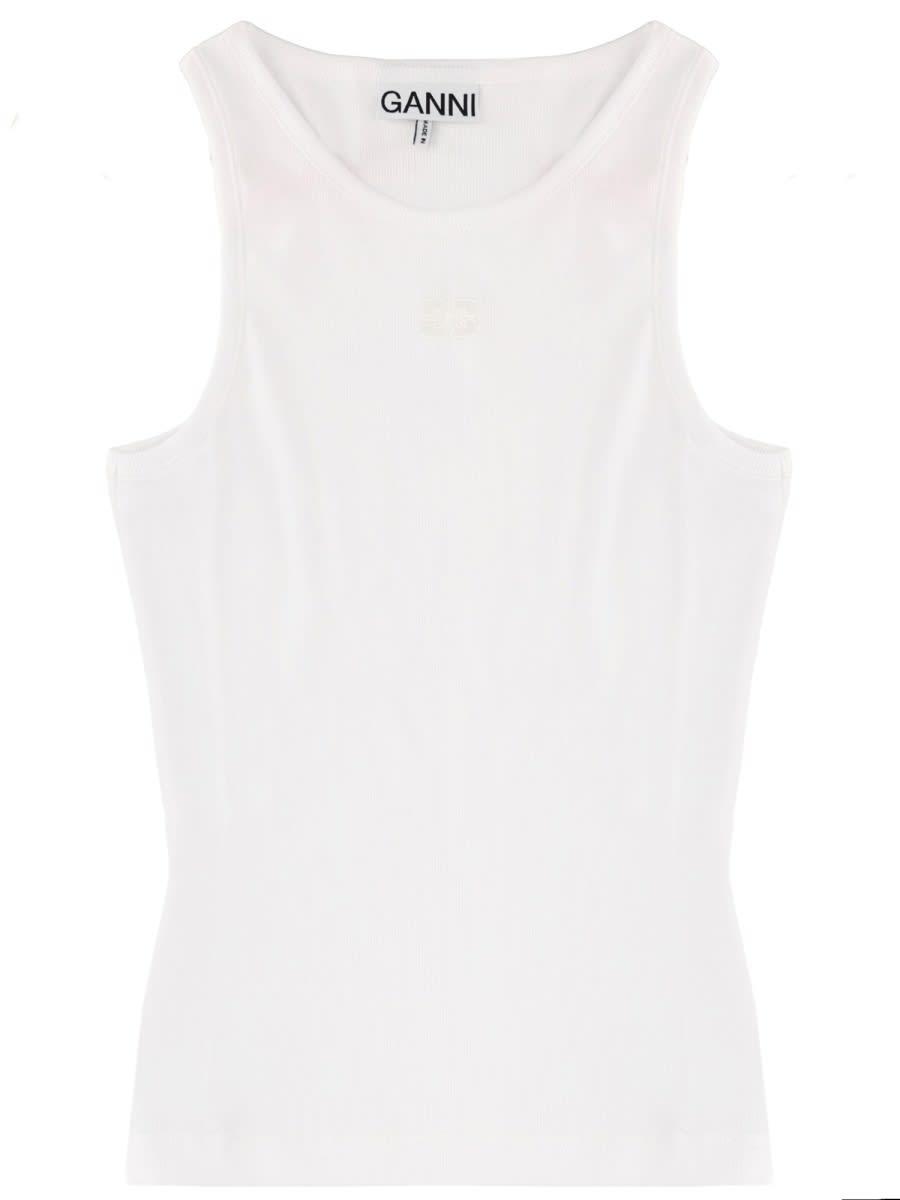 ganni tops with logo