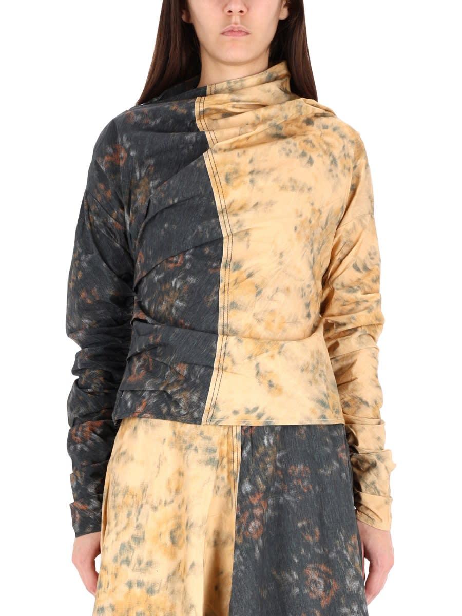 ganni tops with ruches