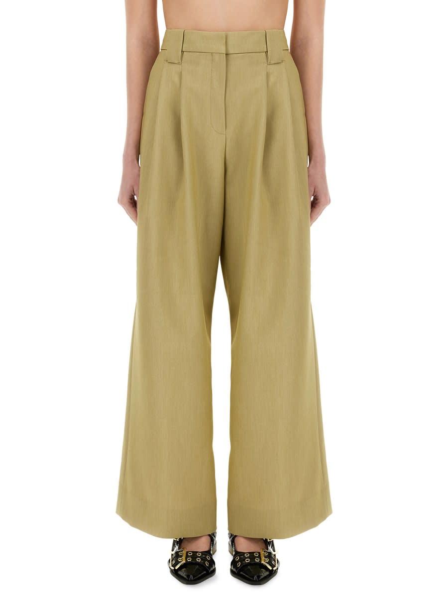 ganni twill suit pants