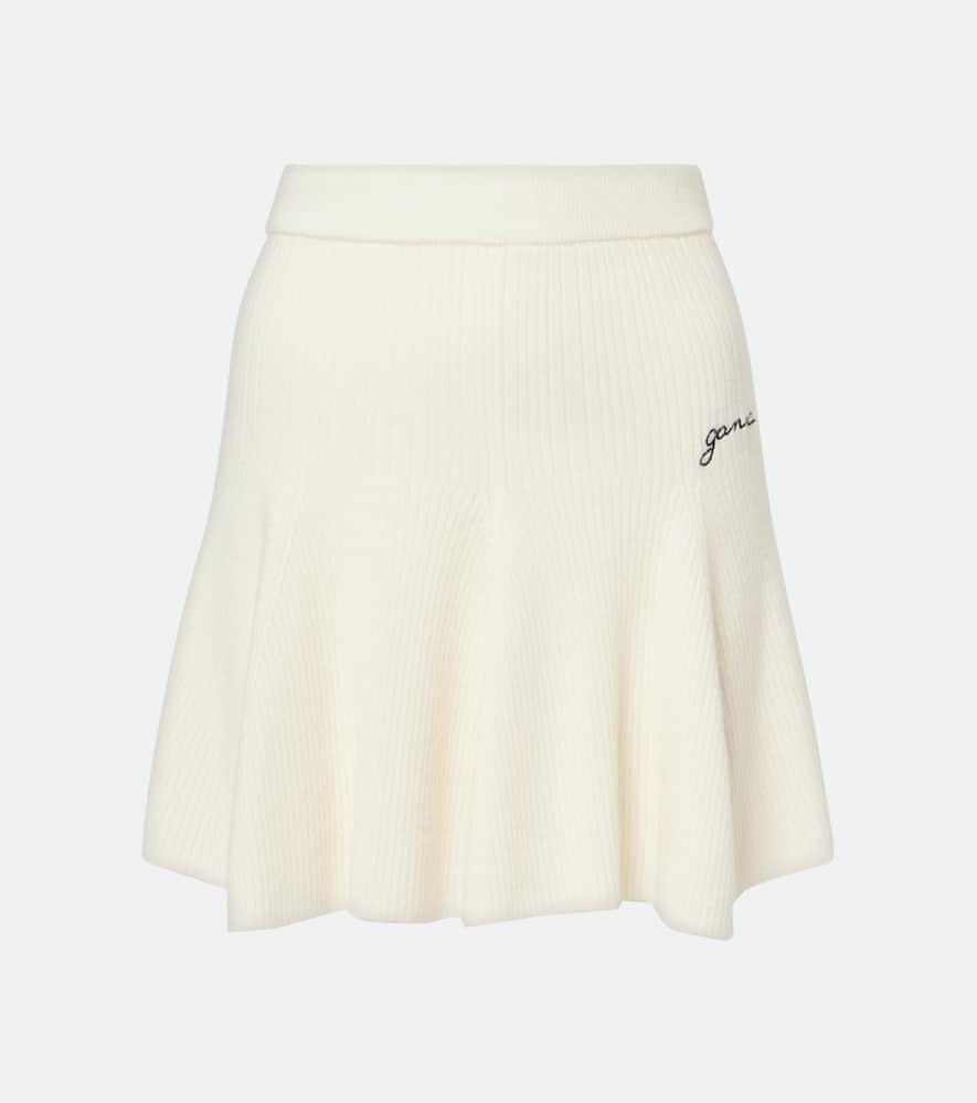 ganni wool and cashmere miniskirt
