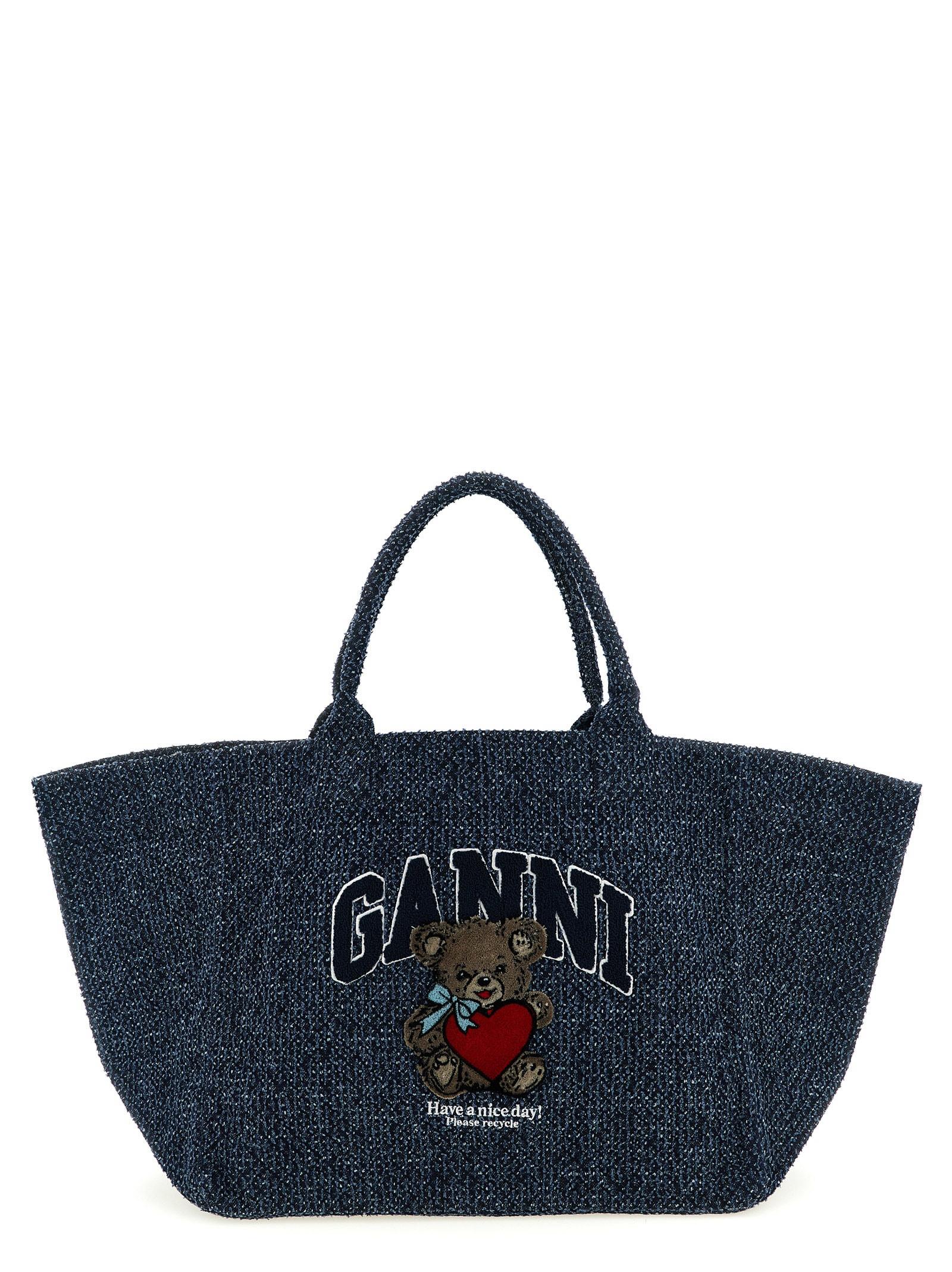 ganni xxl bear shopping bag