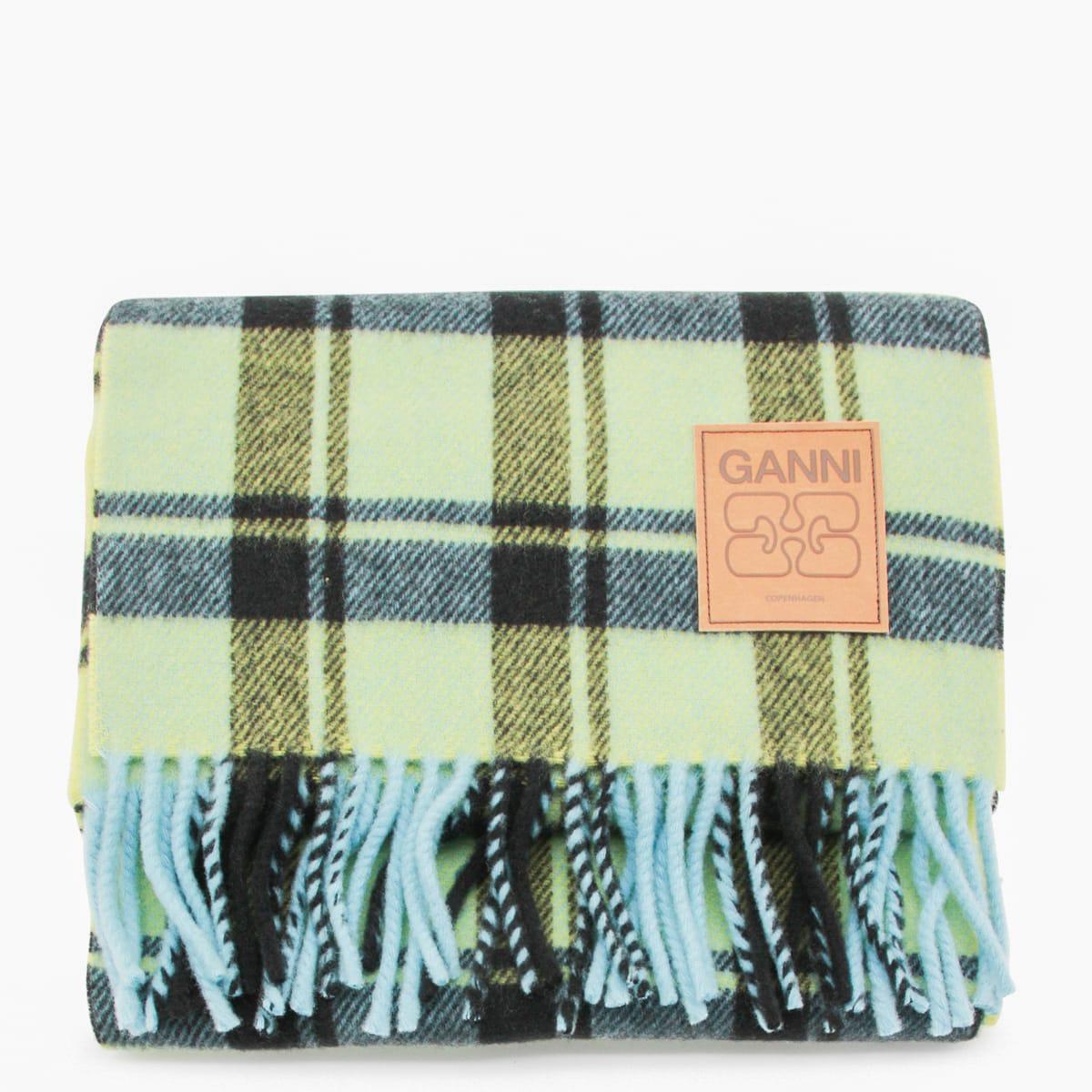 ganni yellow wool scarves