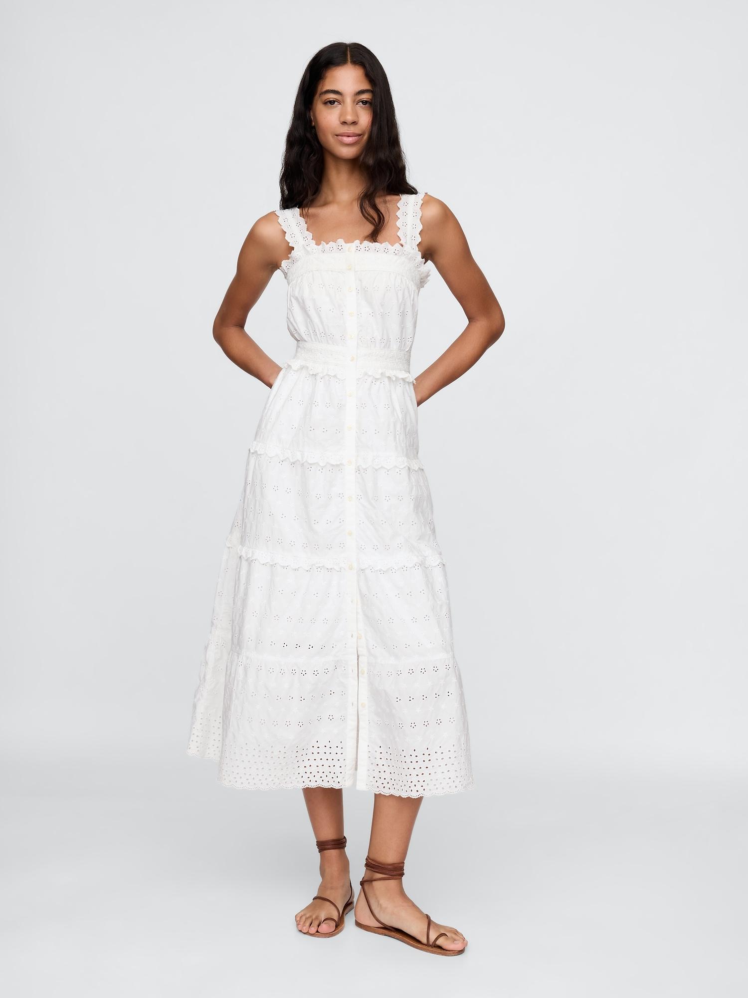 gap × dôen eyelet midi dress
