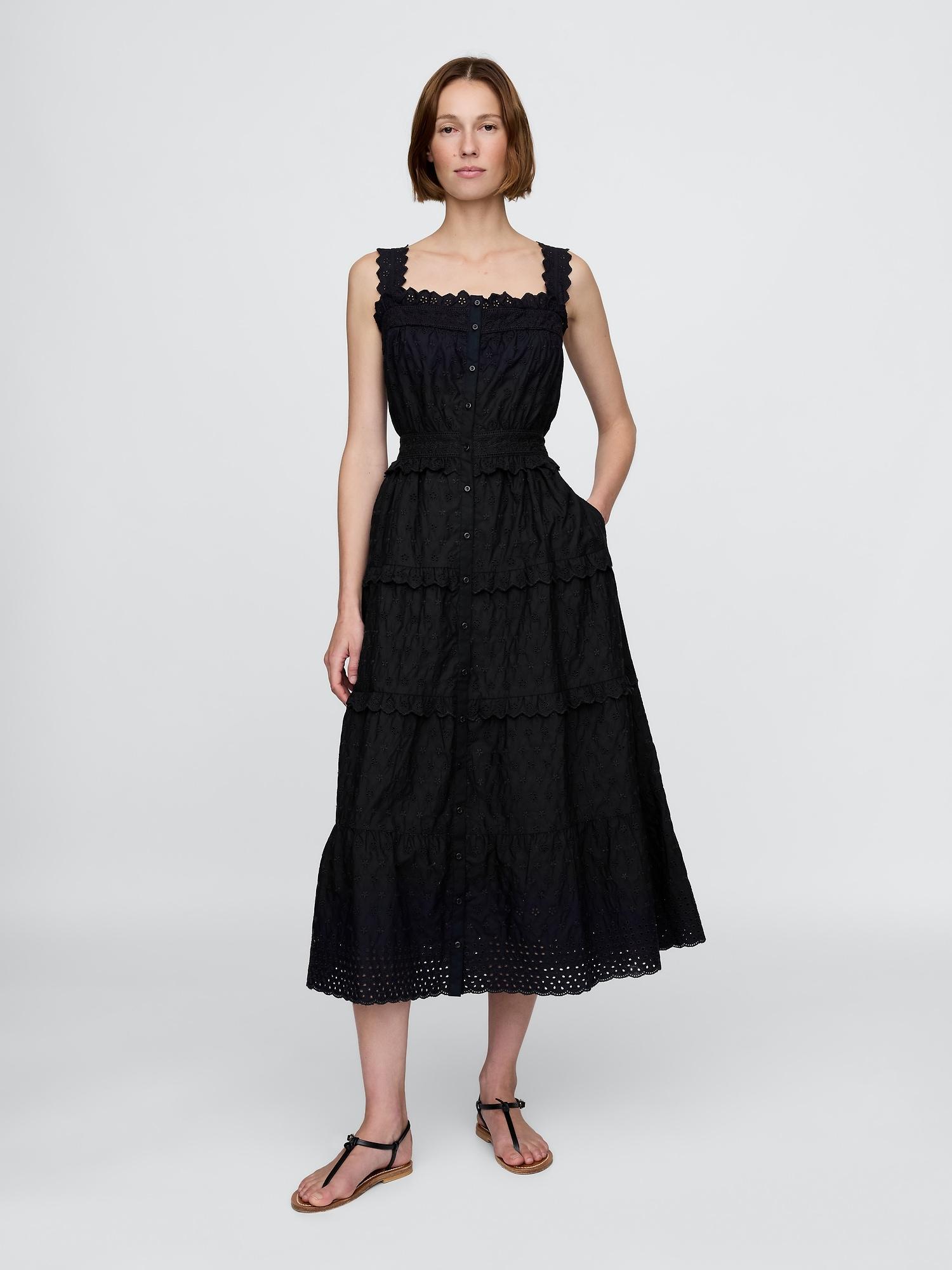 gap × dôen eyelet midi dress