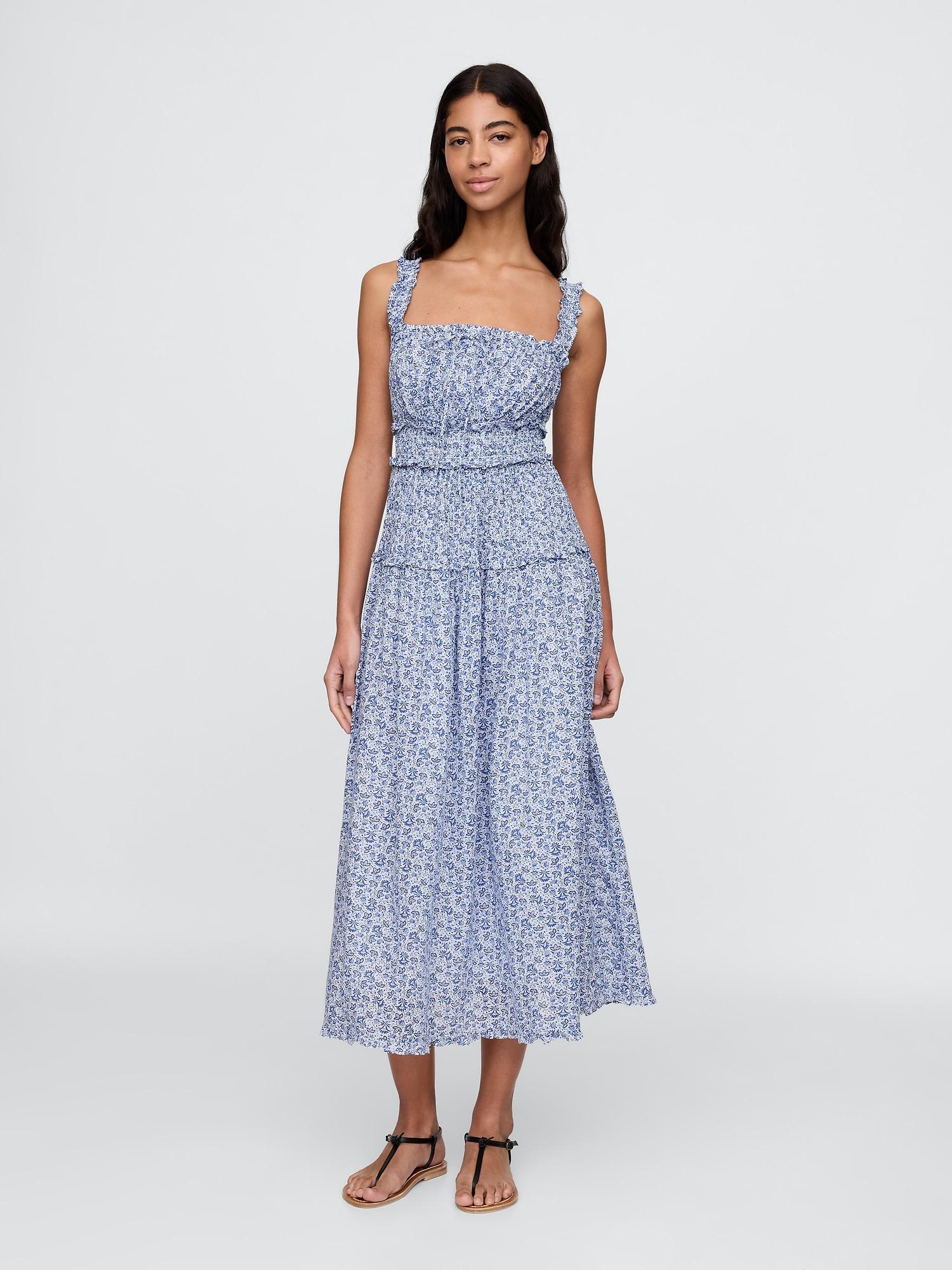 gap × dôen floral midi dress