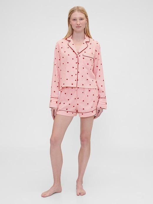 gap × summer fridays flannel hearts pj boxer shorts