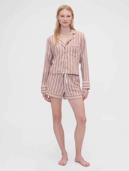 gap × summer fridays flannel stripe pj boxer shorts