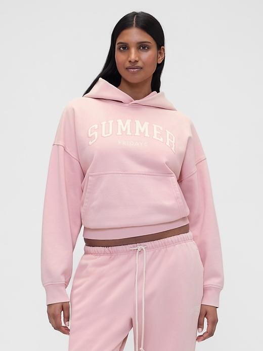 gap × summer fridays heavyweight oversized logo hoodie