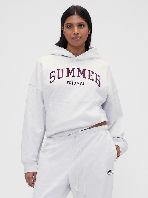 gap × summer fridays heavyweight oversized logo hoodie