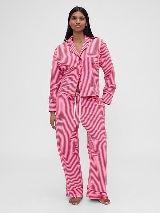 gap × summer fridays relaxed poplin stripe pj pants