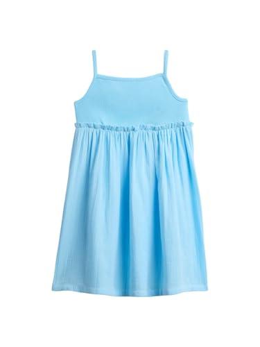 gap baby-girls knit to woven dress chlorine blue 4yrs