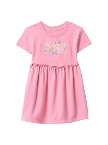gap baby girls short sleeve logo knit dress may pink 12-18m