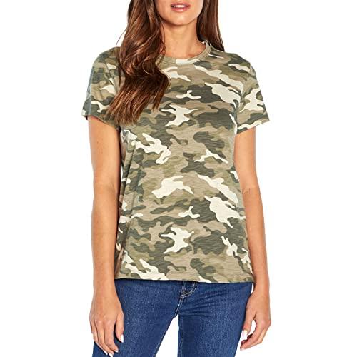 gap factory cotton casual crew neck summer black outfit trendy vacation ladies - olive camo medium