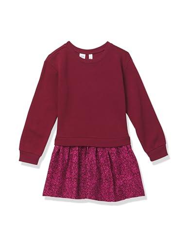 gap girls knit to woven fleece dress burgundy floral s