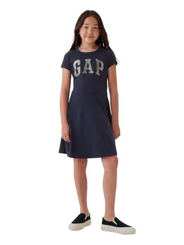 gap girls short sleeve logo dress tapestry navy xl