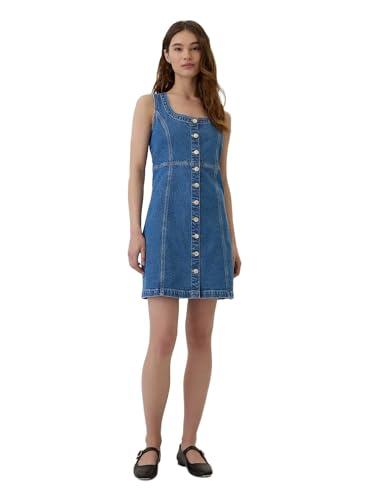 gap womens button front shift dress medium wash xl