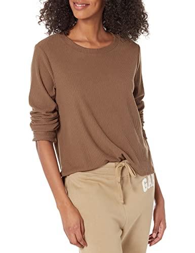 gap womens cozy rib top tunic shirt, acorn, small us