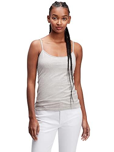 gap womens fitted shelf cami shirt, heather grey, x-large us