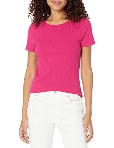 gap womens short sleeve ribbed tee raspberry rose xxl