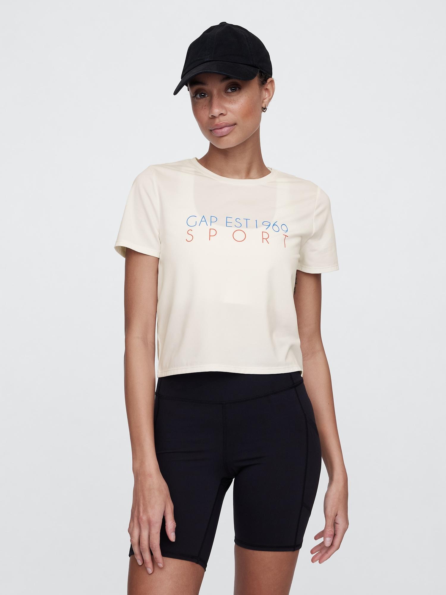 gapfit brushed jersey cropped t-shirt