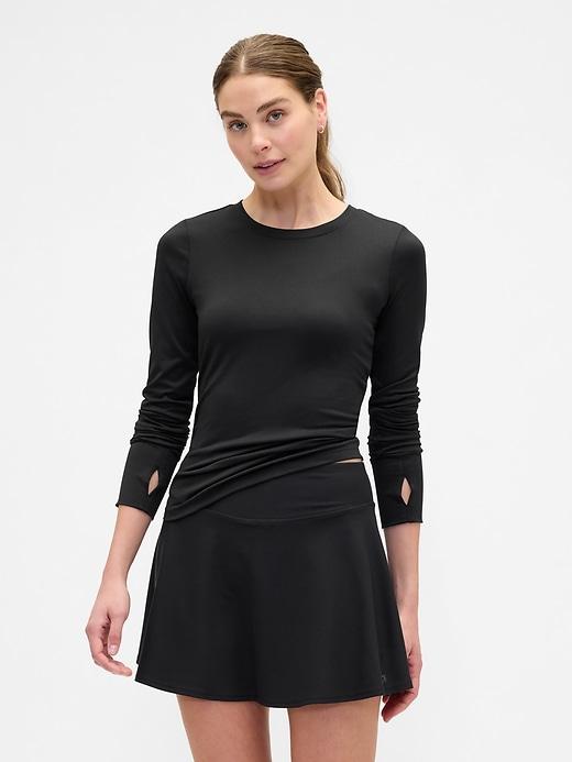 gapfit brushed jersey curved-hem t-shirt