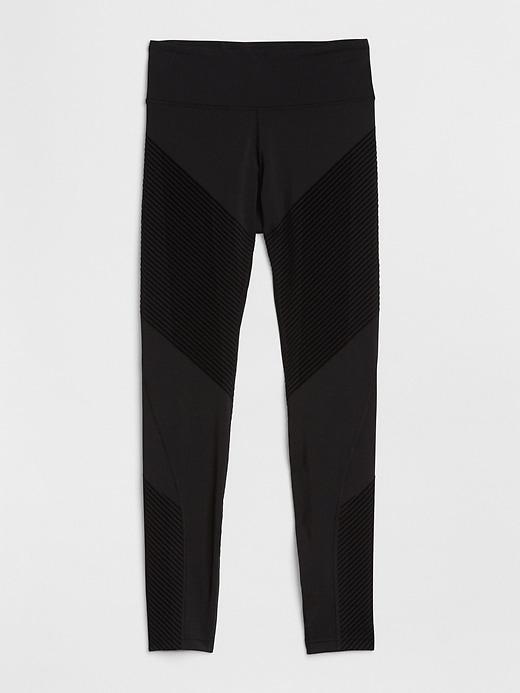 gapfit high rise textured stripe leggings in sculpt compression