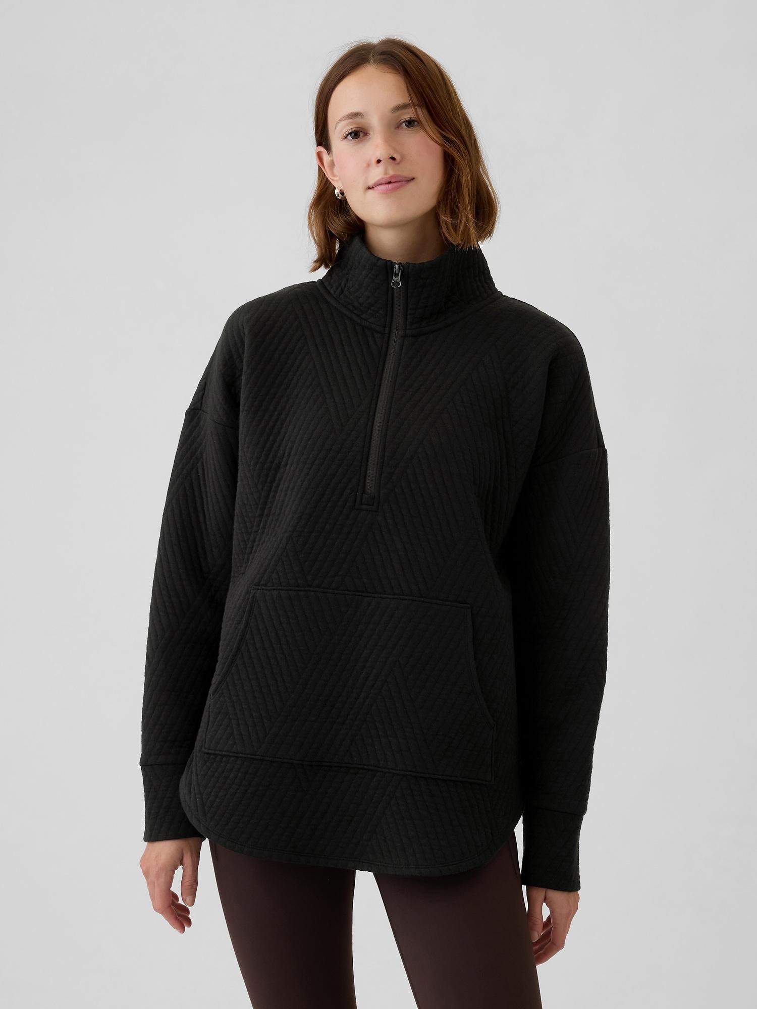 gapfit quilted jacquard half-zip pullover