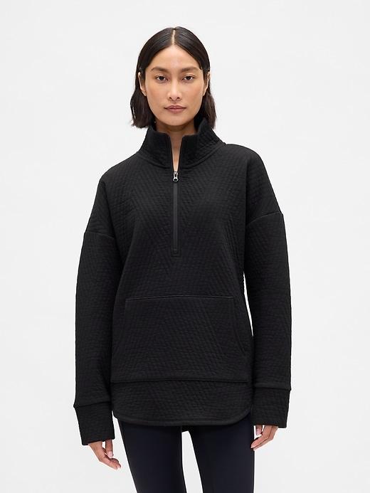gapfit quilted jacquard half-zip pullover