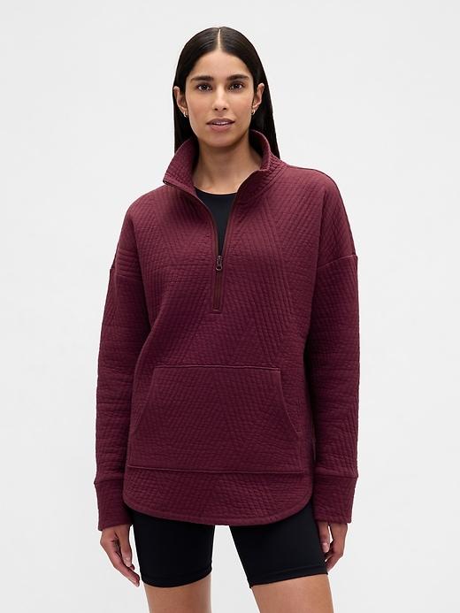 gapfit quilted jacquard half-zip pullover