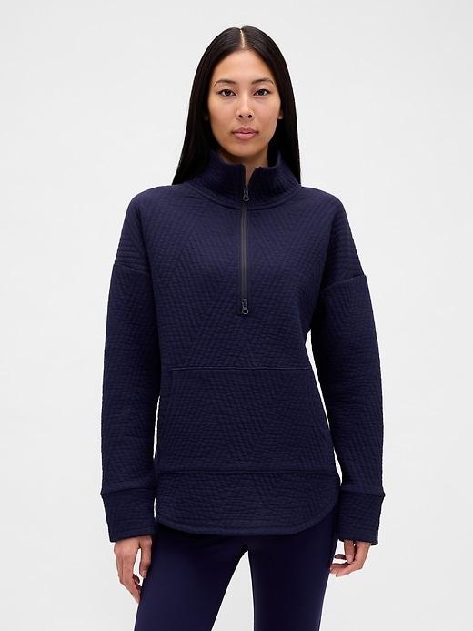 gapfit quilted jacquard half-zip pullover