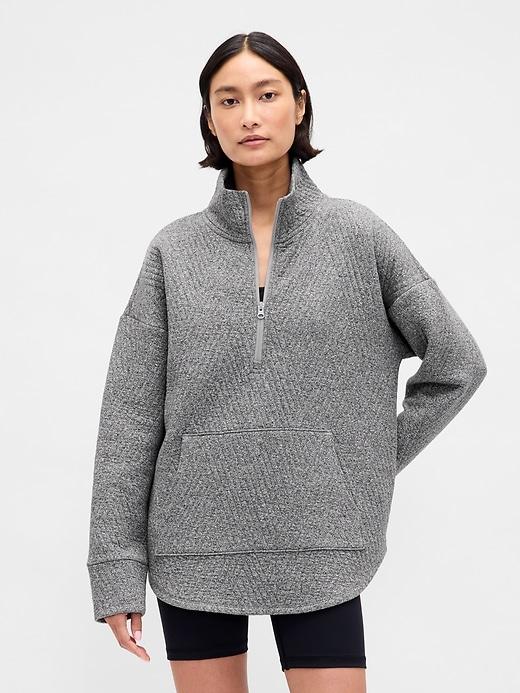gapfit quilted jacquard half-zip pullover