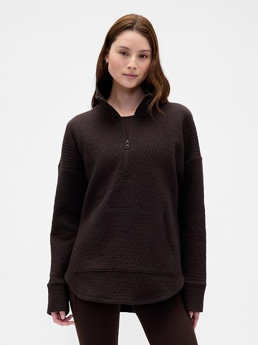 gapfit quilted jacquard half-zip pullover
